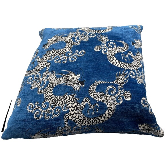 NEW Sherry Kline 22 inch Dragonette Pillow Sapphire ~ $130 - Picture 2 of 10